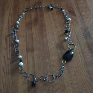 Long mixed beaded necklace